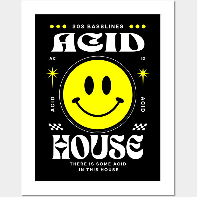 ACID HOUSE  - Acid In The House (White) Wall Art by DISCOTHREADZ 